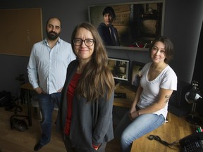 Writer-director Wiebke von Carolsfeld (front) and producers John Christou and Aisling Chin-Yee: Getting their feature film The Saver made meant forgoing their fees.