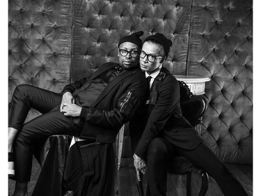 Kirk Pickersgill and Stephen Wong from Greta Constantine at the Canadian Arts & Fashion Awards studio during the Toronto gala, April 15, 2016.