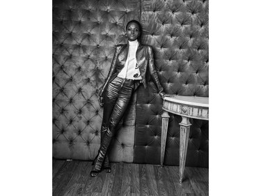 Model of the Year Award winner Herieth Paul poses in the Canadian Arts & Fashion Awards studio during the Toronto gala, April 15, 2016.