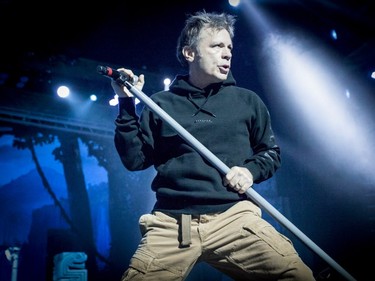 Bruce Dickinson and Iron Maiden perform at the Bell Centre on Friday April 1, 2016, in Montreal.