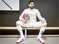 Team Canada Olympic fencer Joseph Polossifakis is photographed during a pause of his training session on Friday, April 22, 2016, in Montreal.