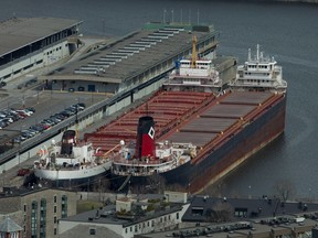 An aerial cityscape view of the Alexandra Pier of the Old Port of Montreal, seen from offices on the 33rd floor of 1000 de la Gauchetiere, in Montreal on Tuesday April 10, 2012.  (Allen McInnis / THE GAZETTE)