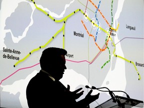 Mayor Denis Coderre highlighted the plans for the proposed $5.5-billion light rail network on April 22, 2016.