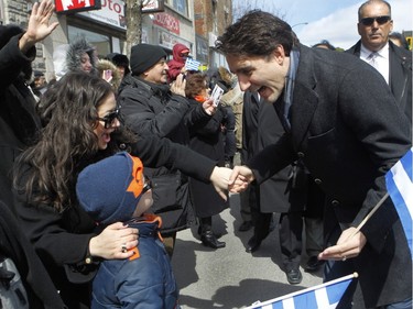 Prime Minister Justin Trudeau turned up to participate in the annual Greek Independence Day parade April 3, 2016, in Montreal.