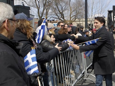 Prime Minister Justin Trudeau turned up to participate in the annual Greek Independence Day parade on Sunday, April 3, 2016, in Park Extension.