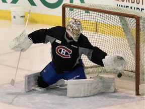 Carey Price joined a Montreal Canadiens practice at the Bell Sports Complex on April 4.