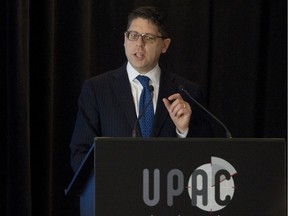 Mark Peters, commissioner of New York's Department of Investigation (DOI), speaks at a corruption investigators conference hosted by Quebec's permanent anti-corruption squad, UPAC, in La Prairie, south of Montreal, Tuesday April 5, 2016.