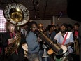 The Preservation Hall Jazz Band marches into the SAT for the Kanpe Kanaval benefit on Feb. 19, 2016.