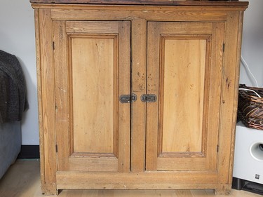 Antique furniture, including this old icebox are part of the decor.  (Pierre Obendrauf / MONTREAL GAZETTE)