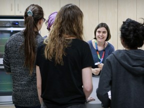 The Tuesday morning cooking group in the psychiatry department at the Montreal Children’s Hospital is a way for the young people to forget for an hour that they're in hospital, said Mélanie Bazin, centre facing. The occupational therapist has been running the program for more than a decade. "It's the most popular group for the kids," she said.