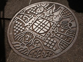 Artistic manhole cover in Seattle