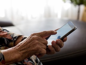 A person using a smartphone.