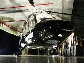 A Bell helicopter model 429 at the company's hanger in Mirabel near Montreal.