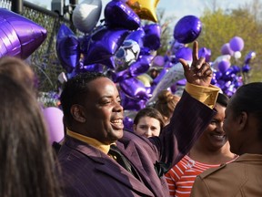 Maurice Phillips, the brother-in-law of Prince, talks with fans following a memorial service held inside the Paisley Park compound of music legend Prince, who died suddenly at the age of 57,  in Minneapolis, Minnesota, on April 23, 2016. Family, friends and musicians attended the service after the remains of Prince were cremated before being placed in a private location.