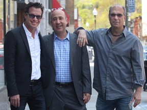 Billy Bob Productions' Gary Silverman, left, Lloyd Fischler and Mitch Melnick are co-presenting a tribute to Bob Dylan at Club Soda on May 24. Proceeds will benefit a fund at the Jewish General Hospital in memory of their partner Andrew Besner, who passed away last year.