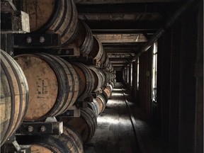 Bourbon and Tennessee whiskey get much of their flavour from oak barrels. Pictured: Jack Daniel's distillery.