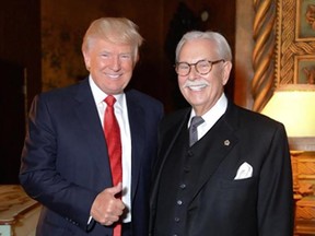 Presumptive Republican presidential nominee Donald Trump next to his former butler Anthony Senecal.