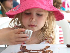 Chocolate painting is among the activities at Bromont's 16th annual Fête du Chocolat.