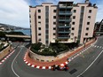 Max Verstappen steers his Red Bull around the streets of Monaco during practice.