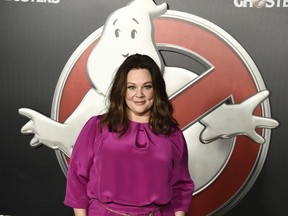 Melissa McCarthy, a cast member in the news Ghostbusters movie, poses backstage during the Sony Pictures Entertainment presentation at CinemaCon 2016, the official convention of the National Association of Theatre Owners (NATO), at Caesars Palace on Tuesday, April 12, 2016, in Las Vegas.