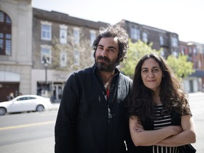 Hind Benchekroun and Sami Mermer in Montreal on May 18: their documentary offers a unique perspective on the plight of refugees.