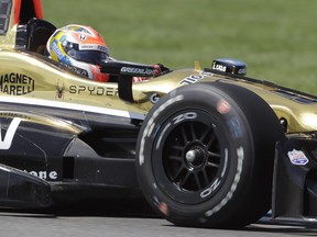 James Hinchcliffe of Oakville, Ont., finished third at the Grand Prix of Indianapolis on Saturday, May 14, 2016. Hinchcliffe races with Schmidt-Peterson Motorsports.