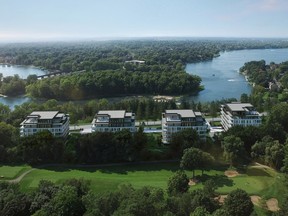 L|L sur le Lac nestled near the river, golf greens