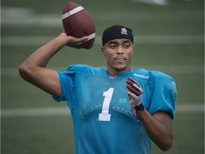 Montreal Alouettes quarterback Brandon Bridge during practice at Stade Hebert in Montreal, on Tuesday, July 7, 2015.