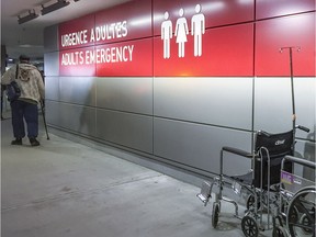 The entrance from the parking garage to the emergency room at the Royal Victoria Hospital in Montreal Monday March 14, 2016.