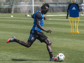 "Nobody can beat me in a race in MLS. That’s a fact,” says Impact forward Dominic Oduro, at team practice  in Montreal, on Thursday, May 12, 2016 in preparation for the coming game against the Philadelphia Union.