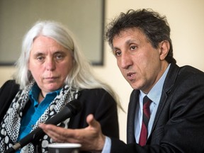 Québec solidaire's Amir Khadir and Manon Massé, left, spoke to the Montreal Gazette's editorial board on Monday, May 16, 2016.