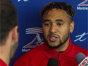 The Montreal Alouettes announced their new quarterback, Vernon Adams at a press conference at Trudeau Airport in Dorval, on Monday, May 23, 2016.
