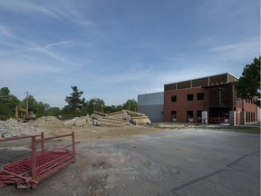 Site of the old municipal garage in St-Lazare after the building was torn down in the last week of May 2016. (Peter McCabe / MONTREAL GAZETTE)
