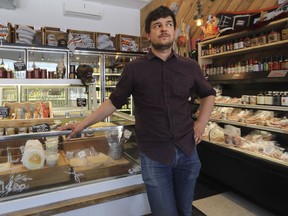 Maxime Tremblay, co-owner of Épicerie-Comptoir 3734, in his store on Notre-Dame St. W. in the St. Henri district of Montreal Monday, May 30, 2016.