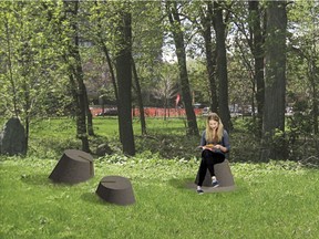 Artist rendering of granite pieces