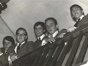 J.B. and the Playboys had the look to go with the sound. “We were entertainers. ... We gave them the Beatles at John Rennie High School,” says former frontman Allan Nicholls, far right. He was joined in the original lineup by bassist Louis Atkins, left, guitarists Bill Hill and Andy Kaye and drummer Doug West.