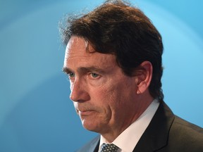 Former Parti Québécois leader Pierre Karl Péladeau is seen here at a press conference where he announced he was leaving politics on May 2, 2016.