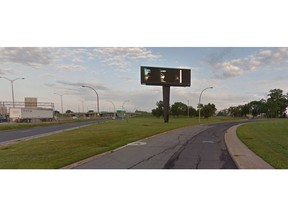 The planned billboards for Dorval will look like this one on westbound Highway 40 at the Henri-Bourassa exit in St-Laurent. (Image courtesy of Google Maps)