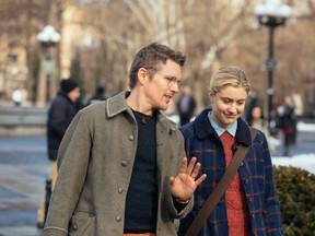 Unhappily married academic John (Ethan Hawke) disrupts Maggie's (Greta Gerwig) plan to be a single mom. 

Ethan Hawke and Greta Gerwig star in Rebecca Millers film Maggies Plan. Credit: Mongrel.