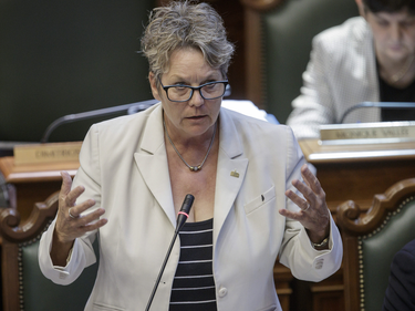14h43 - Montreal city councillor Chantal Rouleau during a council meeting at city hall in Montreal on Monday, June 20, 2016.