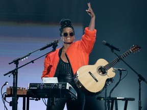 Alicia Keys performs at the BET Awards June 26, 2016, in Los Angeles.