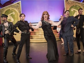 Anisa Cameron, director of the Segal Centre's presentation of The Producers, is confident the show is more about celebrating than mocking the gay lifestyle. The cast of the Yiddish production includes Stephen Maclean Rogers, left, Ryan Kligman, Jonathan Patterson, Kenny Stein and Sam Boucher.