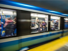 The Métro's new Azur train model, which is finally beginning to appear on the Green Line