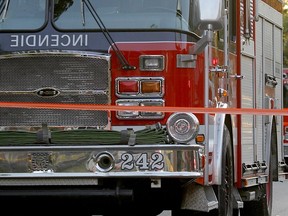 MONTREAL, QUE: JULY 13, 2012 - A Montreal fire truck  (Dave Sidaway / THE GAZETTE)