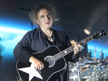 Lead singer and guitarist Robert Smith from The Cure in performance at the Bell Centre on June 14, 2016.