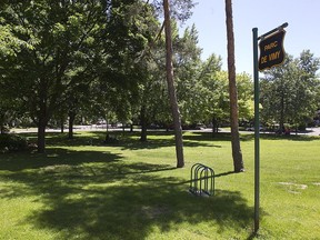 Mature trees are part of Vimi park in Outremont on Thursday June 16, 2016. The borough of Outremont is to change the name of park to Jacques-Parizeau Park.