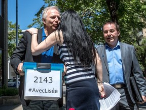Rosemont MNA Jean-François Lisée became the third of five candidates to arrive at Parti Québécois headquarters on Papineau Blvd. in Montreal, on Friday, June 17, 2016 with the required signatures to run for the PQ leadership. Though the box says 2143, Lisée's campaign says it's more than 2,200 signatures.