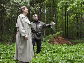 In 2016, Sylvia Oljemark, right, and Jocelyne Leduc Gauvin walk through parts of the newly inaugurated Bois de Saraguay nature park in Ahuntsic.