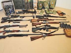 Guns and ammo seized at Richard Henry Bain's property on September 5, 2012. (Sûreté du Québec)