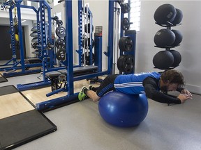 Montreal Impact midfielder Marco Donadel, works out int he gym at the new Impact training centre in Montreal on Wednesday June 22, 2016.